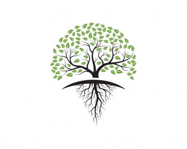 Ağaç kutsal kişilerin resmi logo şablonu vektör