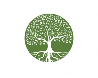 Ağaç kutsal kişilerin resmi logo şablonu vektör
