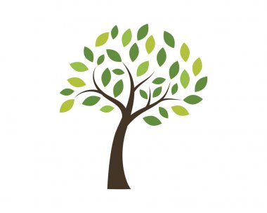 Ağaç kutsal kişilerin resmi logo şablonu vektör