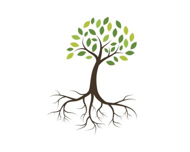 Ağaç kutsal kişilerin resmi logo şablonu vektör