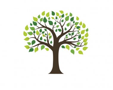 Ağaç kutsal kişilerin resmi logo şablonu vektör