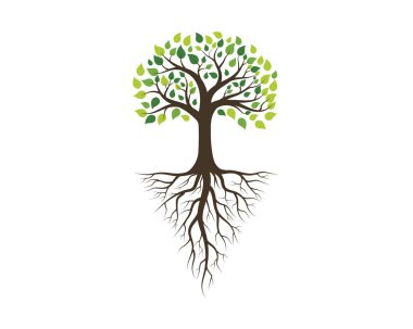 Ağaç kutsal kişilerin resmi logo şablonu vektör