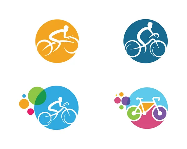 Bicicleta icono logotipo diseño plantilla — Vector de stock