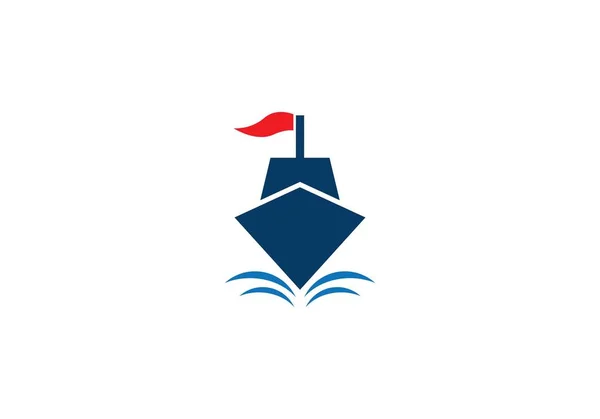 Fartyget logotyp mall — Stock vektor
