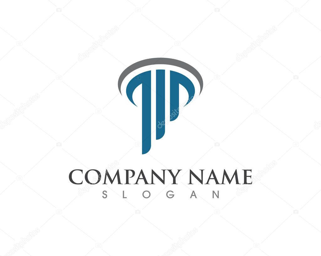Column icon Logo Template vector illustration design