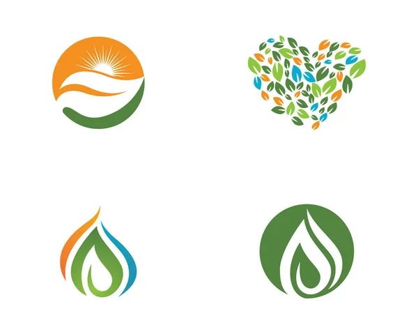 Blatt Ökologie Natur Logo Vorlage — Stockvektor