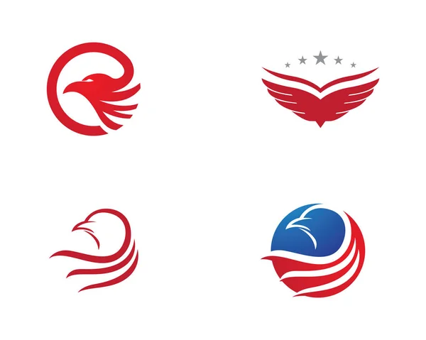 Kanat Falcon Logo şablonu — Stok Vektör