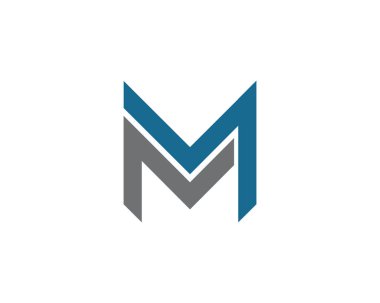 M harfi Logo şablonu vektör simgesi