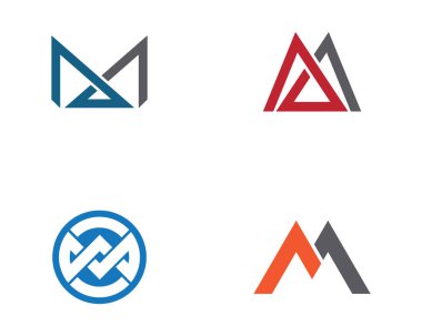 M harfi Logo şablonu vektör simgesi