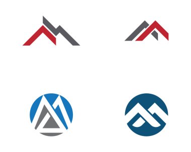 M harfi Logo şablonu vektör simgesi