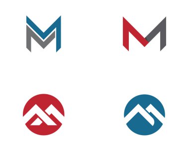 M harfi Logo şablonu vektör simgesi
