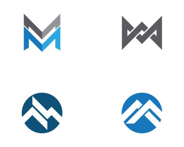 M harfi Logo şablonu vektör simgesi