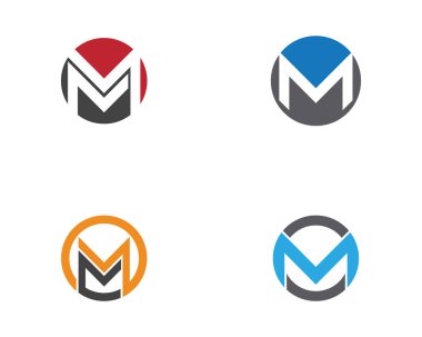M harfi Logo şablonu vektör simgesi