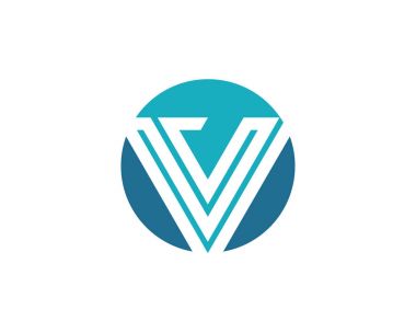V harfi Logo şablonu vektör