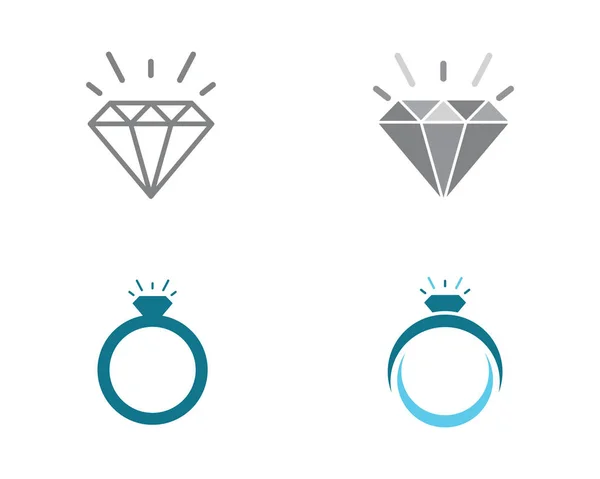 Logo de diamante plantilla vector icono — Vector de stock