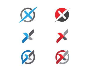 X Harfi Logo Şablonu vektör simgesi
