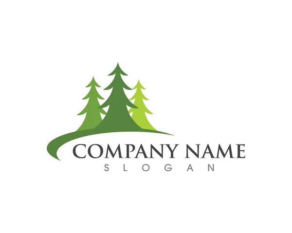 Árvore de cedro Logo template vector —  Vetores de Stock