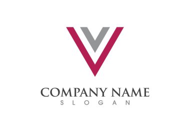 V harfi Logo iş şablonu