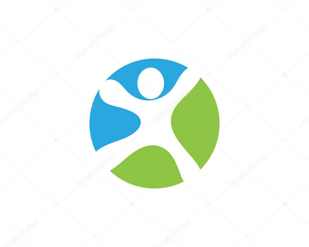 Human character logo sign illustration vector design