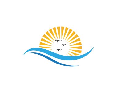 Palmiye ağacı yaz logo şablonu