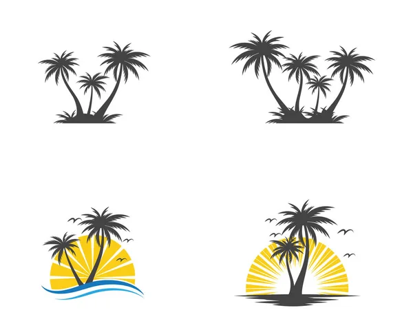 パーム ツリー夏のロゴのテンプレート — ストックベクタ