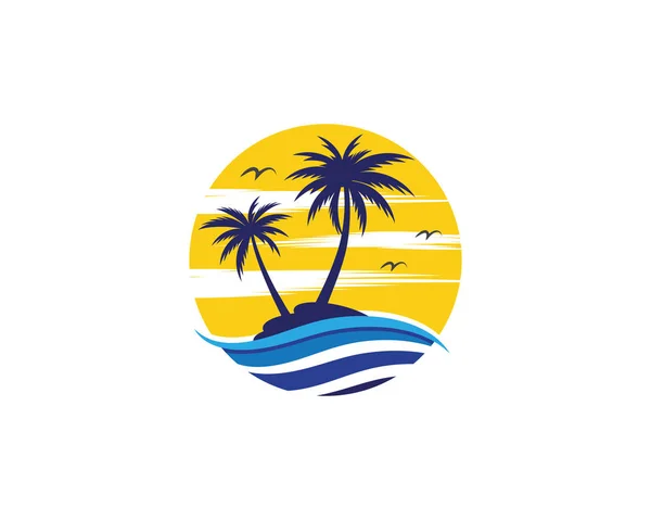 Palm tree καλοκαίρι λογότυπο πρότυπο — Διανυσματικό Αρχείο