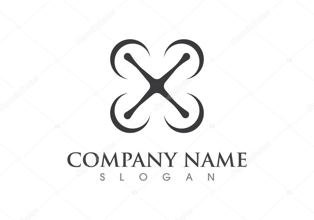 Drone logo vector icon template