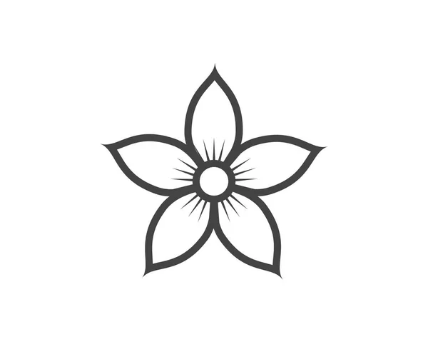 Jasmine flor ícone logotipo modelo —  Vetores de Stock