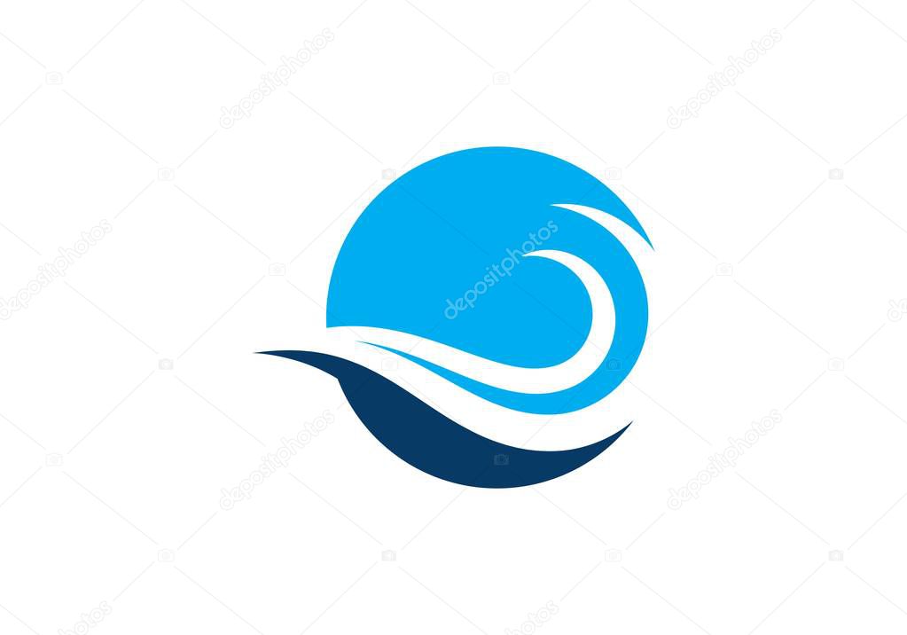 Water Wave symbol and icon Log