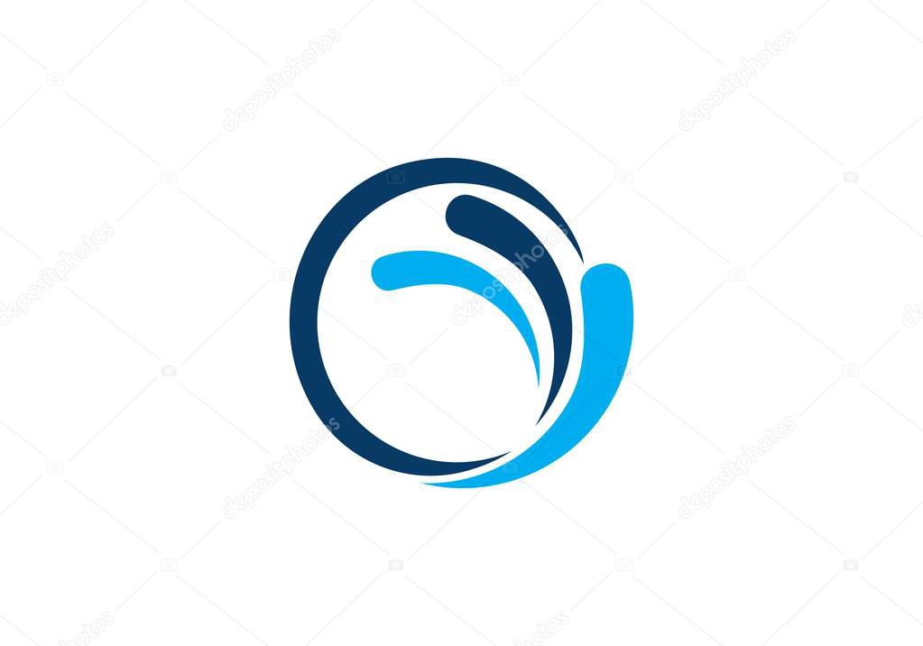 Water Wave symbol and icon Log
