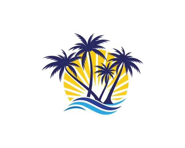 Plantilla de logotipo de verano palmera — Archivo Imágenes Vectoriales