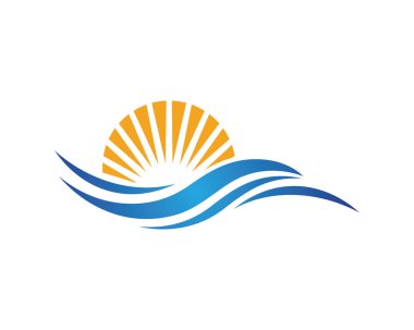 Su dalga simge vektör çizim tasarım logo şablonu