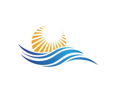 Su dalga simge vektör çizim tasarım logo şablonu