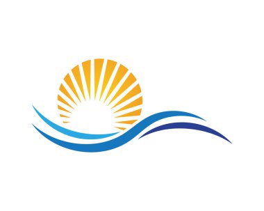 Su dalga simge vektör çizim tasarım logo şablonu