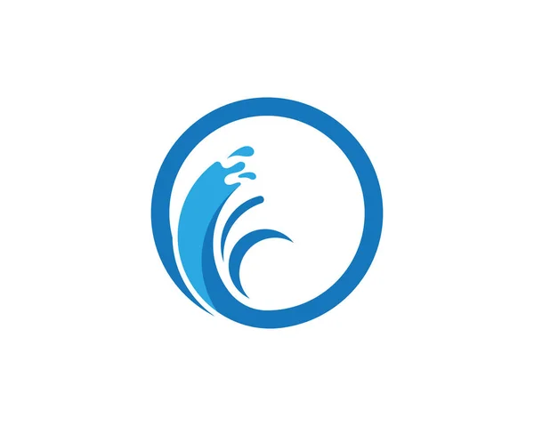 Водна Хвиля Значок Векторні Ілюстрації Дизайн Логотипу Шаблон — стоковий вектор