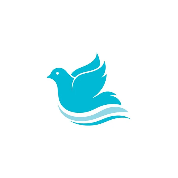 Paloma de ala de pájaro icono plantilla — Vector de stock