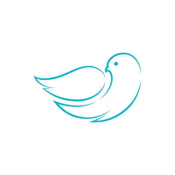 Skrzydło ptak ikona Dove szablon — Wektor stockowy
