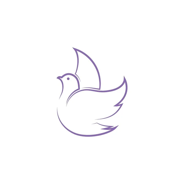 Ptačí křídla ikona holubice — Stockový vektor