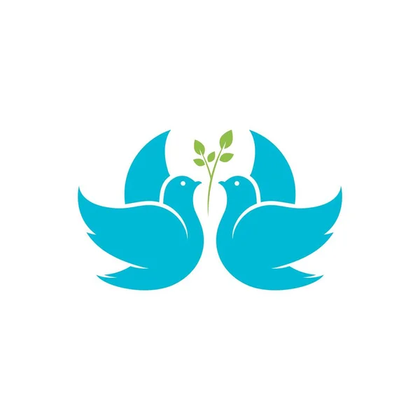 Modèle d'icône de colombe aile oiseau — Image vectorielle