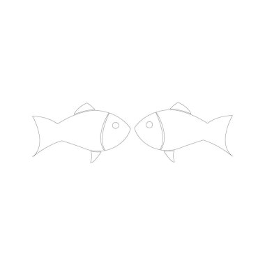 Balık simgesi Vektör İllüstrasyon Tasarımı Logosu