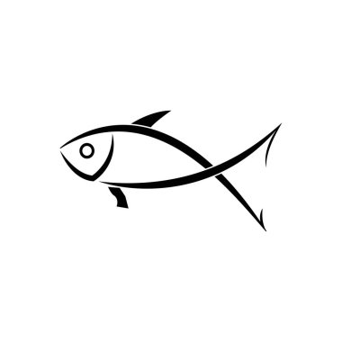 Balık simgesi Vektör İllüstrasyon Tasarımı Logosu