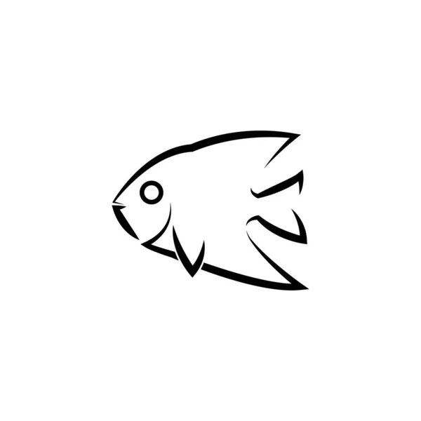 Ícone de peixe Vector Design de ilustração Logo — Vetor de Stock