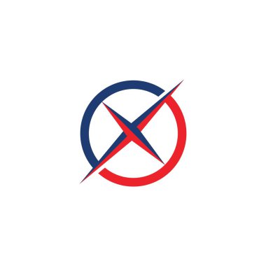 X simgesi Vektör İllüstrasyon Tasarımı Logosu