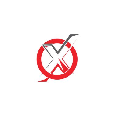 X simgesi Vektör İllüstrasyon Tasarımı Logosu