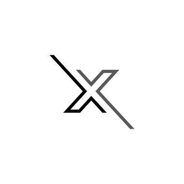 X simgesi Vektör İllüstrasyon Tasarımı Logosu