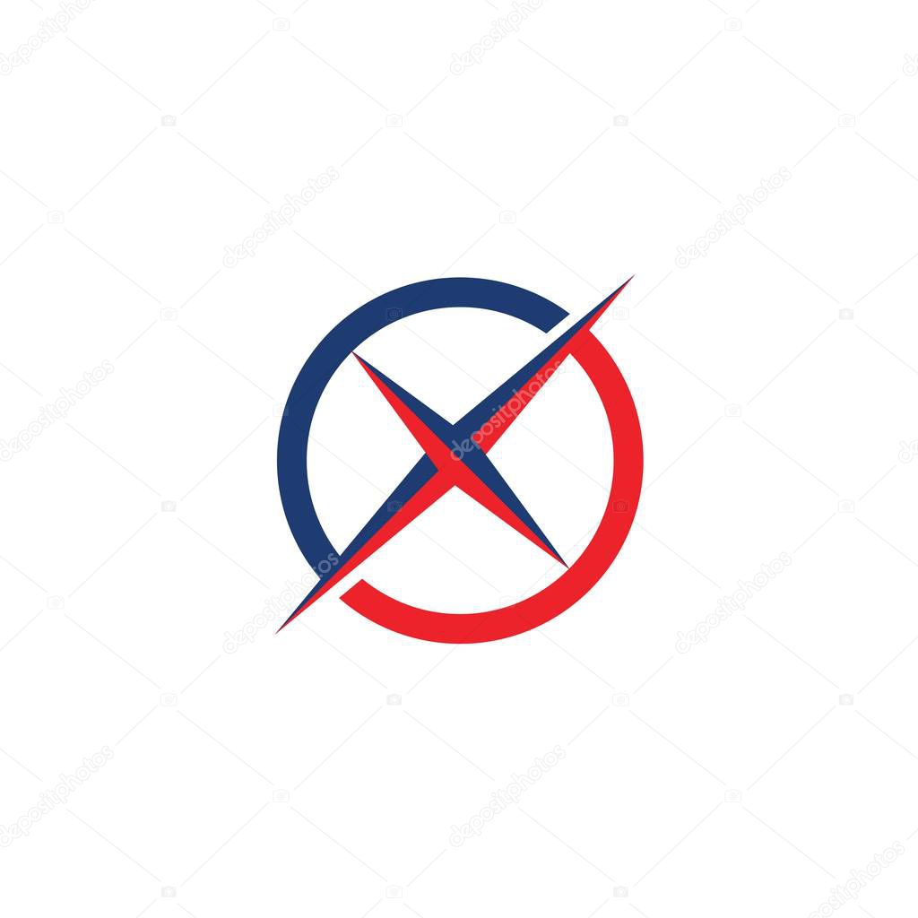 X  icon Vector Illustration design Logo template