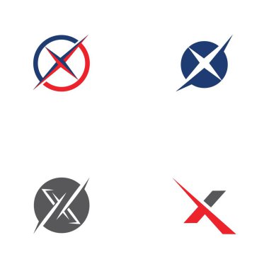 X Harfi Logo Şablonu vektör simgesi