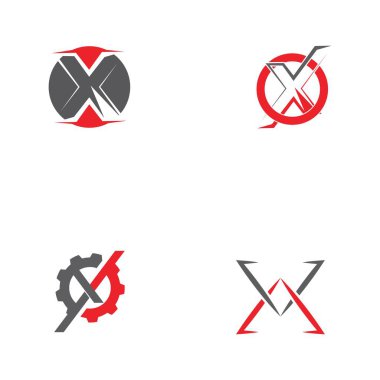 X Harfi Logo Şablonu vektör simgesi