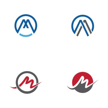 M harfi logo şablonu