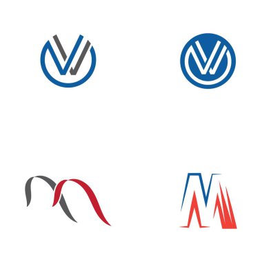 M harfi logo şablonu